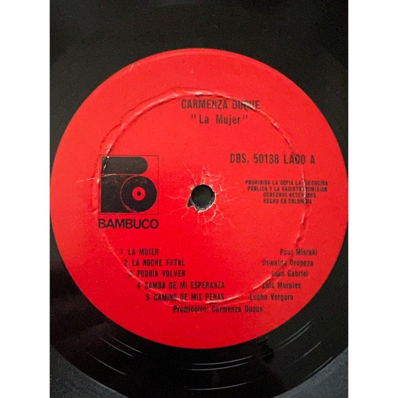 Carmenza Duque La Mujer LP Bambuco Records 50138 Import Columbia VG+ - Picture 6 of 8